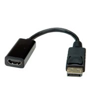 VALUE 12.99.3138 video kabel adapter 0,15 m DisplayPort HDMI Type A (Standaard) Zwart - thumbnail