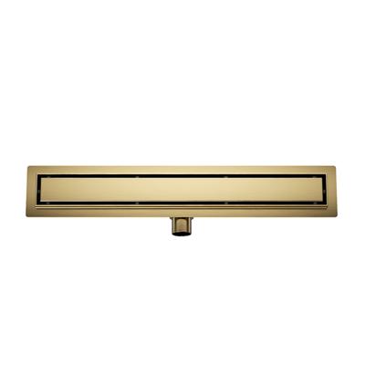 Douchegoot met Tegelrooster en Flens BWS Roos 90x7 cm Geborsteld Messing Boss & Wessing