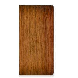 Motorola Edge 40 Neo Book Wallet Case Donker Hout