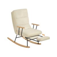 Schommelstoel met verstelbare rugleuning en comfortabel zitvlak, Kameelbruin