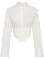 Dion Lee chemise crop à détail de corset - Blanc