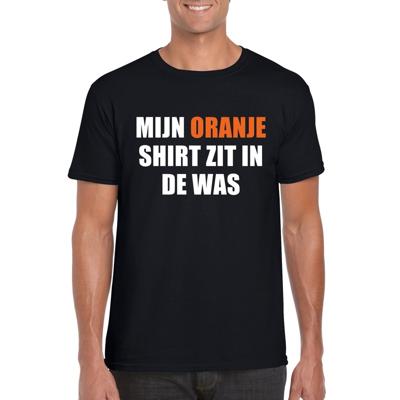Mijn oranje shirt zit in de was t-shirt - zwart - heren - Oranje Koningsdag - Holland supporters