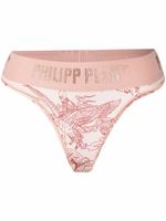 Philipp Plein string transparent à bande logo - Orange