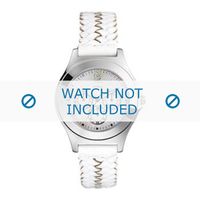 Guess horlogeband G70453L / 95278L1 Leder Wit + wit stiksel