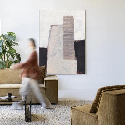 Urban Cotton Wandkleed 'Abstract 1' 80 x 110cm in Frame - black