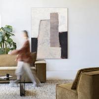 Urban Cotton Wandkleed 'Abstract 1' 80 x 110cm in Frame - black