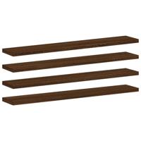 vidaXL Wandschappen 4 st 60x10x1,5 cm bewerkt hout bruineikenkleurig - thumbnail