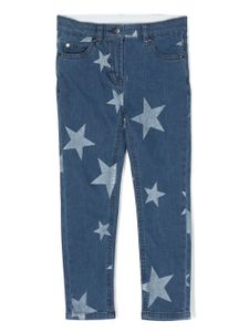 Stella McCartney Kids jean droit à imprimé étoiles - Bleu