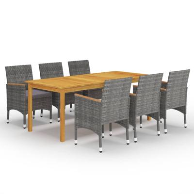 7-delige Tuinset grijs