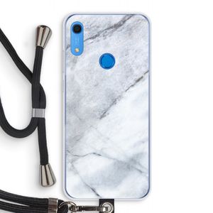 Witte marmer: Huawei Y6s Transparant Hoesje met koord