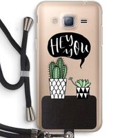 Hey you cactus: Samsung Galaxy J3 (2016) Transparant Hoesje met koord