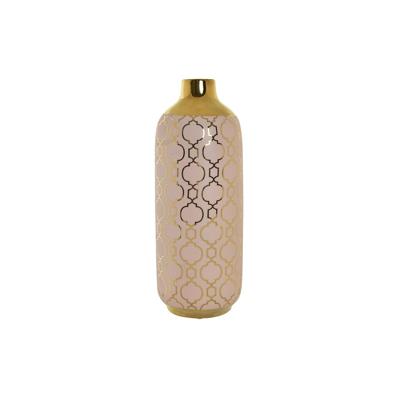 Vaas DKD Home Decor Porselein Roze Gouden Orientaals (15 x 15 x 41,5 cm)