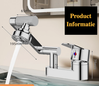 AquaTwist Duo-Flex Wastafelmengkraan - 360° Draaiende Tweegatskraan voor Warm & Koud Water AquaTwist Duo-Flex Wastafelmengkraan - 360° Draaiende Tweegatskraan voor Warm & Koud Water