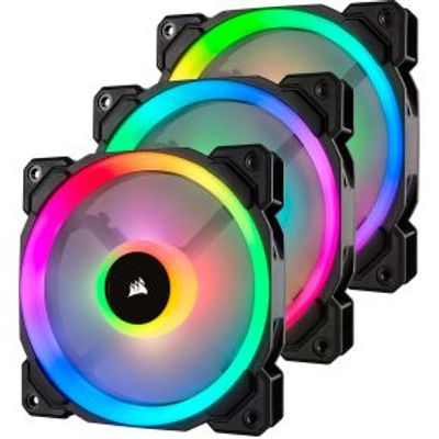Corsair Casefan LL120 RGB 120mm Dual Light Loop RGB LED PWM Fan, 3 Fan Pack with Lightin