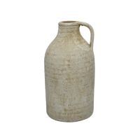 Ouderwetse creme witte terracotta kan/kruik 30 cm - thumbnail