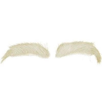 Sinterklaas verkleed wenkbrauwen - 1x - Yakhaar - wit - luxe Sint kostuum accessoires