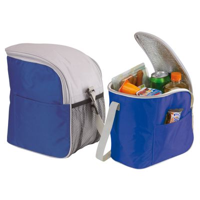 Kleine koeltas/Lunch tas model Glaciaal - 2x - 23 x 16 x 26 cm - 1 vaks - blauw/grijs - 9 Liter