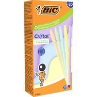 Bic balpen Cristal Medium pastel, doos van 20 stuks, assorti