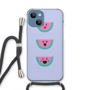 Smiley watermeloen: iPhone 13 mini Transparant Hoesje met koord