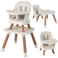 6-in-1 Kinderstoel Hoogstoel & Eetstoel & Leerstoel Babystoel Combihoogstoel Natuur
