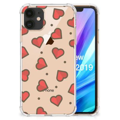 Apple iPhone 11 Doorzichtige Silicone Hoesje Hearts Apple iPhone 11 Doorzichtige Silicone Hoesje Hearts
