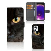 OPPO Find X5 Pro | Telefoonhoesje | Met pasjeshouder | Zwarte Kat