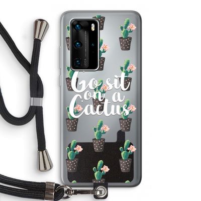 Cactus quote: Huawei P40 Pro Transparant Hoesje met koord