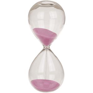 Zandloper 5 minuten - roze zand - 12,5 cm - van glas - Decoratie of spel zandlopers