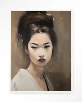 Urban Cotton Wandkleed 'Adakachi' 145 x 190cm in Floating Frame - off white