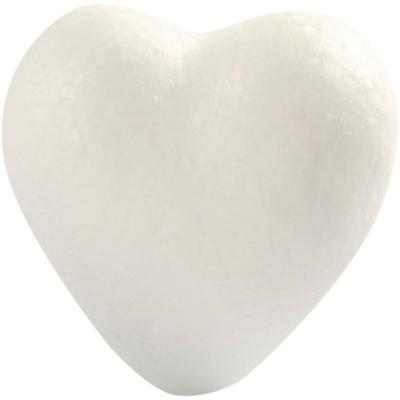 Creativ Company Harten, h: 6 cm, d: 3 cm, b: 6 cm, wit, 5 stuk/ 1 doos