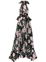 Carolina Herrera robe en soie à fleurs - Noir - thumbnail