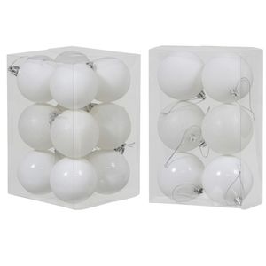 Kerstversiering set kerstballen wit 6 - 8 cm - pakket van 54x stuks