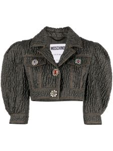 Moschino veste crop à ornements en cristal - Noir