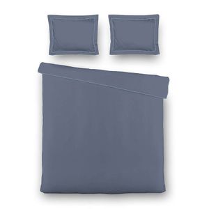 Luna Bedding Dekbedovertrek Hotel Piping - Donkerblauw Lits-jumeaux (240 x 220 cm + 2 kussenslopen) Dekbedovertrek