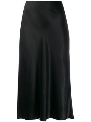 Vince jupe mi-longue à taille haute - Noir