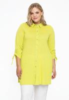 Yoek Blouse wijd met koordje COCOON | Groen | Maat 54/56