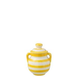 J-Line Jar Granada Stripes Ceramic White|Yellow