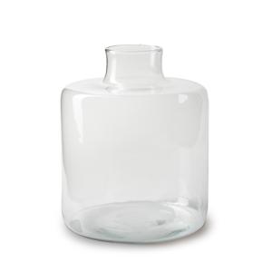 Bloemenvaas Willem - helder transparant - glas - D19 x H23 cm - fles vorm vaas