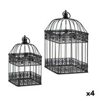 Decoratieve kooi Gift Decor J3182654-BLACK J3182654-BLACK Zwart 18 x 35 x 18 cm 14 x 14 x 29 cm Set (4 Stuks)