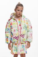 Gewatteerd jack met lettering - WHITE - 5/6