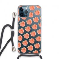 Just peachy: iPhone 13 Pro Max Transparant Hoesje met koord