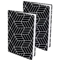 Verhaak rekbare boekenkaft A4 textiel zwart/wit 2 stuks - thumbnail