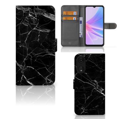 OPPO A78 5G | A58 5G | Bookcase | Marmer Zwart - Origineel Cadeau Vader