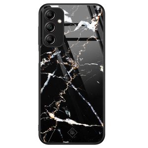 Samsung Galaxy A14 glazen hardcase - Marmer zwart
