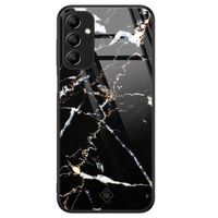 Samsung Galaxy A14 glazen hardcase - Marmer zwart Samsung Galaxy A14 glazen hardcase - Marmer zwart