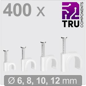 TRU COMPONENTS T24CA127 Spijkerclip TC-13448460 Bundel-Ø (bereik) 3 tot 12 mm Wit 400 stuk(s)