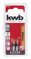Titaan bits 25 mm pozidrive PZ 1 2 st. kaart - Eurofix