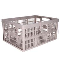 Opvouwbare krat - beige - 48 x 35 x 24 cm - boodschappen - 32 liter - kunststof Opvouwbare krat - beige - 48 x 35 x 24 cm - boodschappen - 32 liter - kunststof