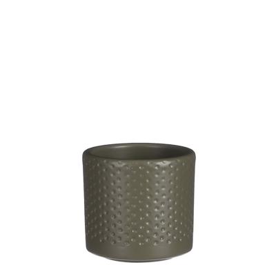 Era pot rond groen relief h7xd7cm - Mica decorations