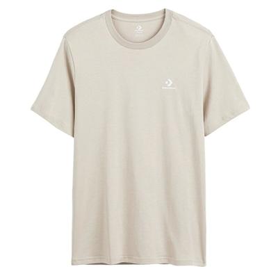 Unisex T-Shirt met Korte Mouwen Converse Classic Fit Left Chest Star Chevron Beige - Maat: 2XS